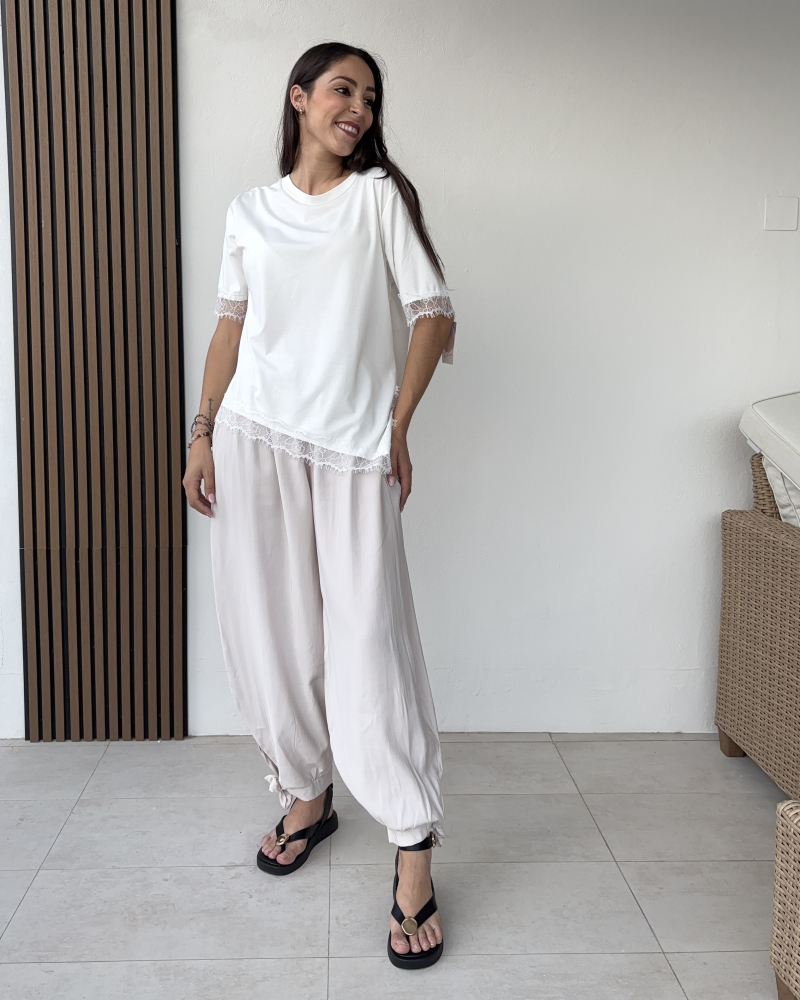 Pantalón Bombacho Beige